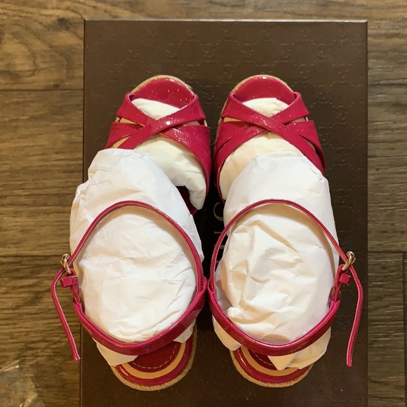 GUCCI Penelope Strap Espadrille Wedge Sandals - Picture 6 of 9